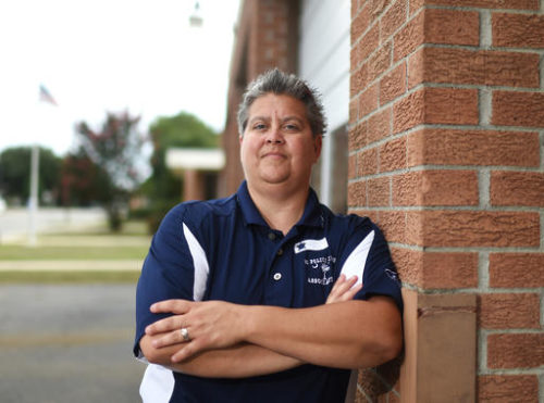 In this Aug. 5, 2016 photo, Latta police chief Crystal Moore poses for a portrait, in Latta, S.C. Moore has set her sights on becoming the state's first elected female and openly gay sheriff.