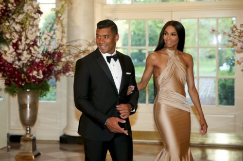 Russell Wilson and Ciara tied the knot on Wednesday. The couple is shown here at a Japanese State Dinner in 2015.