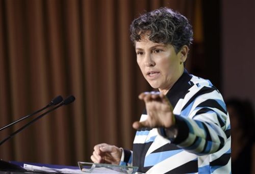 Honoree Jill Soloway addresses the audience at the 2016 Television Industry Advocacy Awards at the Sunset Tower Hotel on Friday, Sept. 16, 2016, in West Hollywood, Calif.
