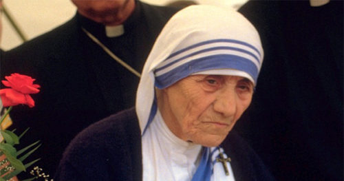 Mother Teresa at a pro-life meeting in Germany