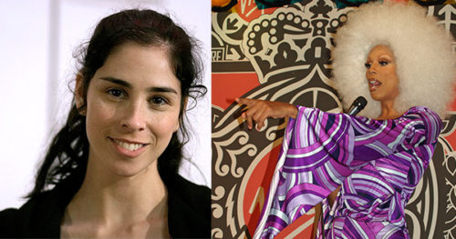 Sarah Silverman photo by Joan Garvin, CC 2.0. RuPaul photo by David Shankbone, CC 3.0.