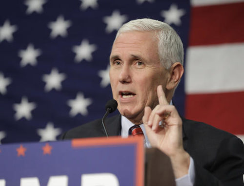 FILE -In this Sept. 30, 2016 file photo, Republican vice presidential candidate, Indiana Gov. Mike Pence speaks in Fort Wayne, Ind. Pence musters all of his Midwestern earnestness as he describes Donald Trump as “a man of faith.” He says the Republican nominee is “a man I’ve prayed with and gotten to know on a personal level.” The description, in an interview with The Associated Press, stands in sharp relief to Trump's public profile over much of his career: a twice-divorced former playboy who has boasted of his sexual exploits, flaunted his wealth, used crass insults and made sweeping generalizations about whole races. Mike Pence on the campaign trail