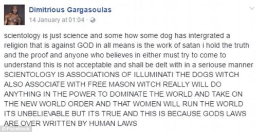 Dmitri Gargasoulas's Facebook posts became unhinged in January. facebook gargasoulas