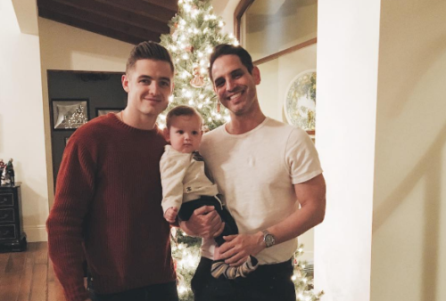 Robbie Rogers and Greg Berlanti with their son, Caleb.
