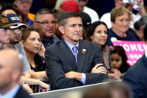 Michael Flynn at a Trump campaign rally. Michael Flynn