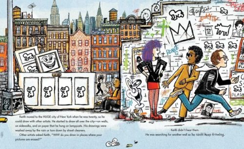 A page from the new book, "Keith Haring: The Boy Who Just Kept Drawing." Keith Haring book