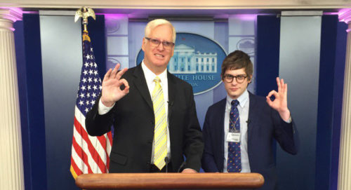 Jim Hoft and Lucian Wintrich at the White House. gateway pundit white house