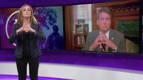 Samantha Bee does her best Pat McCrory impersonation. Samantha Bee Pat McCrory