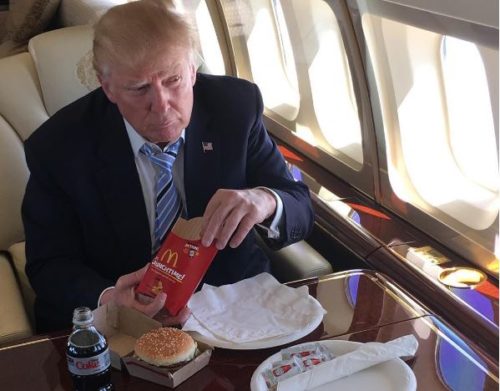 Trump shared a photo of himself eating McDonald's to social media to celebrate clinching the Republican nomination. Trump McDonalds