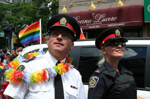 Niagara Region police officers in the Toronto Pride Parade, 2012. Toronto Pride police