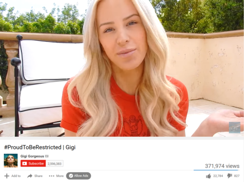 YouTuber Gigi Gorgeous talked about how videos talking about being a lesbian were filtered on YouTube.