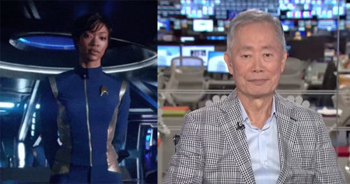Michelle Yeoh, left, and George Takei