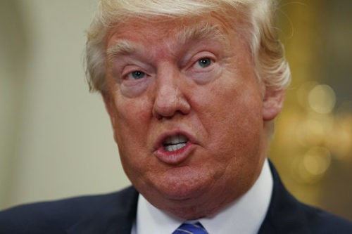 President Donald Trump speaks during a school choice event in the Roosevelt Room of the White House in Washington, Wednesday, May 3, 2017. The president Donald planned to meet with lawmakers who authored a plan aimed at preventing another collapse of the Republican health care bill.