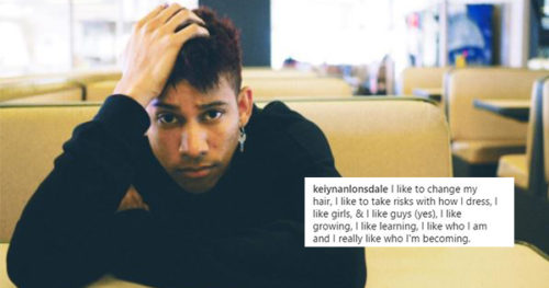 Keiynan Lonsdale came out in an Instagram post. Keiynan Lonsdale