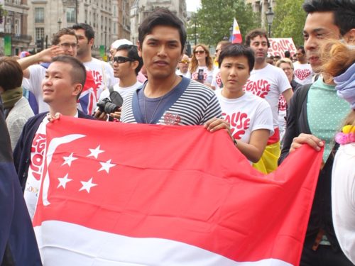 A Singaporean contingent at WorldPride 2012 in London.