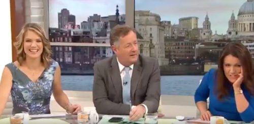 Piers Morgan gets taken down by his co-host, Susanna Reid on Good Morning Britain.