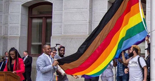 Ernest Owens at the flag raising in Philadelphia