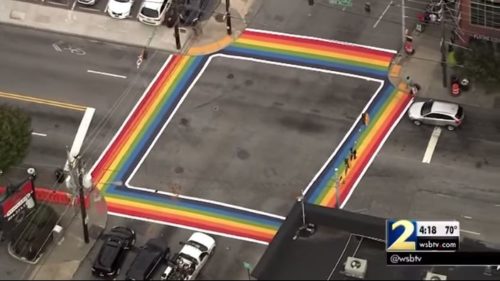 Atlanta last had rainbow crosswalks in 2015, but they were temporary, with the city citing safety concerns as a reason they couldn't be kept permanently. Atlanta rainbow crosswalk