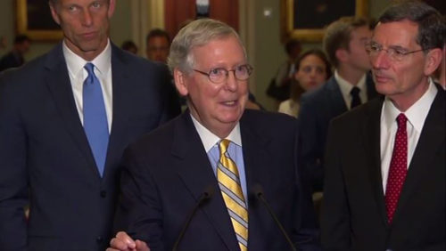Sen. Mitch McConnell announces the Republicans won't push for a vote on the health care plan this week. Mitch McConnell health care bill postponed