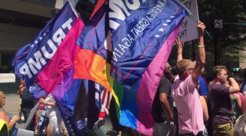 Deplorable Pride protests the Charlotte Pride parade after their attempts to get a float were blocked. deplorable pride charlotte pride protest