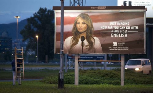 A billboard that has Melania Trump ready to sue.