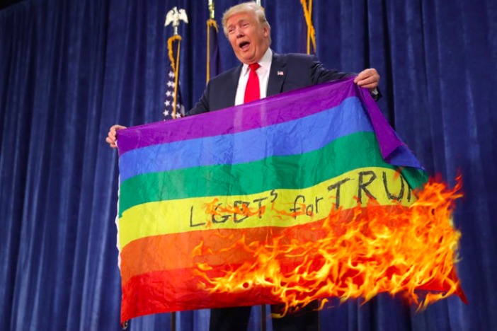 lgbt flag burning