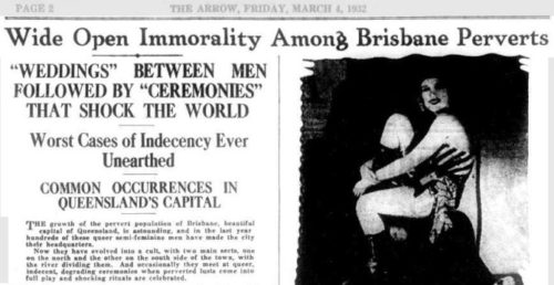 Australian newspaper headline from the 1930s