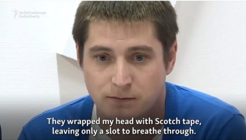 Maxim Lapunov talks to reporters about his horrifying experiences in a secret prison in Chechnya. chechnya Maxim Lapunov