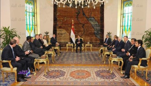 Evangelical leaders meet with Egypt's president. Egypt Bachmann Perkins