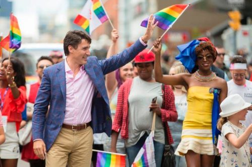 Canadian Prime Minister Justin Trudeau with trans activist Biko Beauttah at Pride Toronto. justin trudeau pride