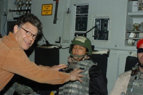 A photo released by Leeann Tweeden reportedly shows now-Senator Al Franken groping her breasts while she sleeps.