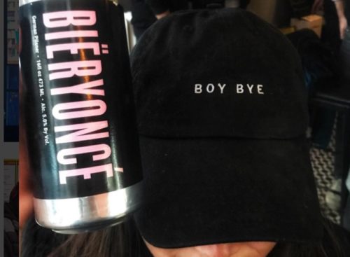 Lineup Brewing owner and master brewer, Katarina Martinez, shows off a can of the short-lived Bieryonce pilsner.