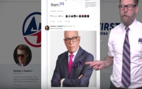 Gavin McInnes pointing out Michael Wolff's pocket square as proof the author is a "closeted homosexual."