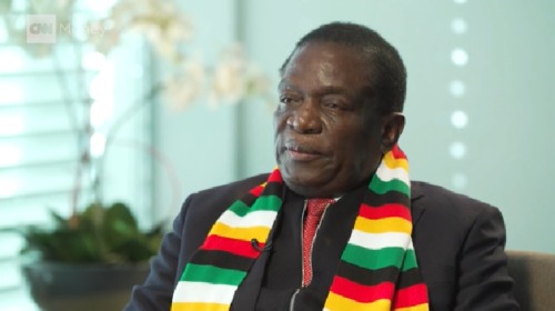 Zimbabwe President Emmerson Mnangagwa speaking with CNN Emmerson Mnangagwa