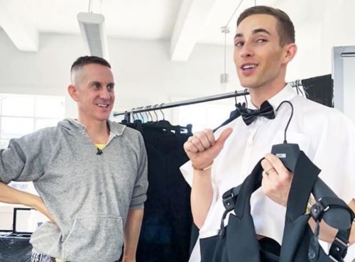 Adam Rippon with Jeremy Scott, the designer behind his Oscars look Adam Rippon Oscars