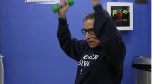 Ruth Bader Ginsburg working out, from the upcoming documentary "RBG" Ruth Bader Ginsburg