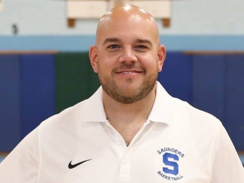 Boys basketball coach Anthony Nicodemo, at Saunders Trades and Technical High School, in Yonkers, New York.