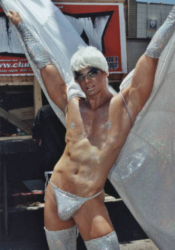 A glittery angel at the Los Angeles Christopher Street West Pride Parade, June 13, 1999.