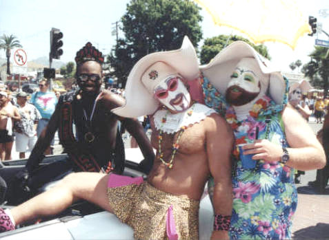 Two Sisters of Perpetual Indulgence party at an outdoor event