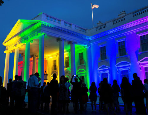 On June 26, 2015, the White House was lit with the colors of the rainbow in celebration of the Supreme Court ruling on same-sex marriage.