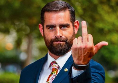 Pennsylvania State Rep. Brian Sims welcomes Vice President Mike Pence on his visit to Sims' district.