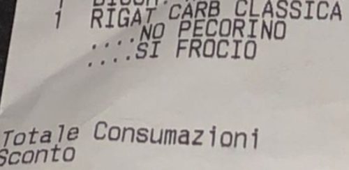 Close up of a slur left on a gay couple's restaurant receipt Close up of a slur left on a gay couple's restaurant receipt