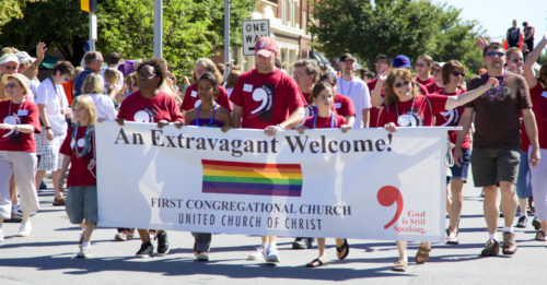 Indianapolis, IN - June 14: Gay Pride Parade in downtown Indianapolis, IN Indianapolis, IN - June 14: Gay Pride Parade in downtown Indianapolis, IN