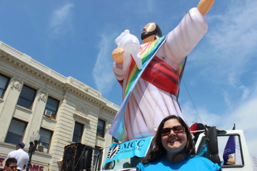 A "gay Jesus" balloon will greet hate preacher Rev Franklin Graham when he visits Blackpool England. A "gay Jesus" balloon will greet hate preacher Rev Franklin Graham when he visits Blackpool England.