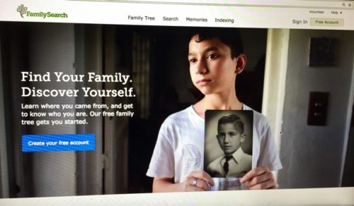 The front page of FamilySearch.com The front page of FamilySearch.com