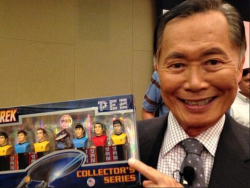 George Takei with Pez dispensers