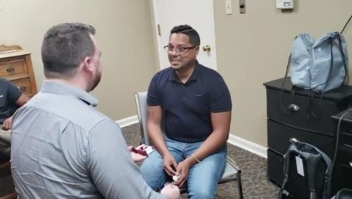 Kerry Kennedy proposed to Hayward Duresseau immediately after he regained his hearing. Kerry Kennedy proposing to Hayward Duresseau
