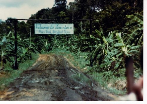 The entrance to Jonestown The entrance to Jonestown