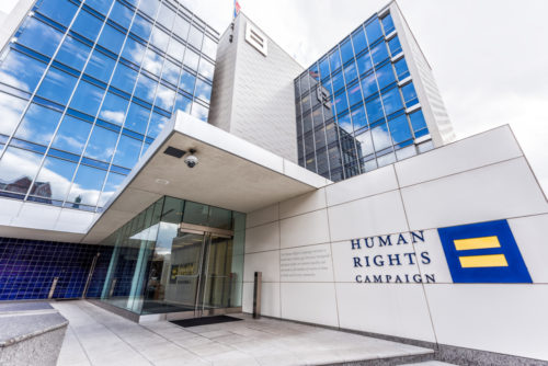 The Human Rights Campaign headquarters in Washington, DC. The Human Rights Campaign headquarters in Washington, DC.