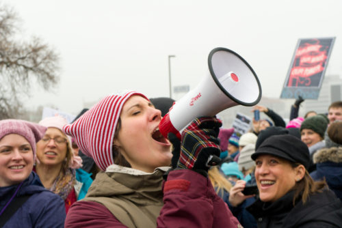 JANUARY 21, 2016: Unidentified particpants at the 2017 Women's March Minnesota. The Women's March represented the worldwide protest to protect women's rights and other causes. JANUARY 21, 2016: Unidentified particpants at the 2017 Women's March Minnesota. The Women's March represented the worldwide protest to protect women's rights and other causes.
